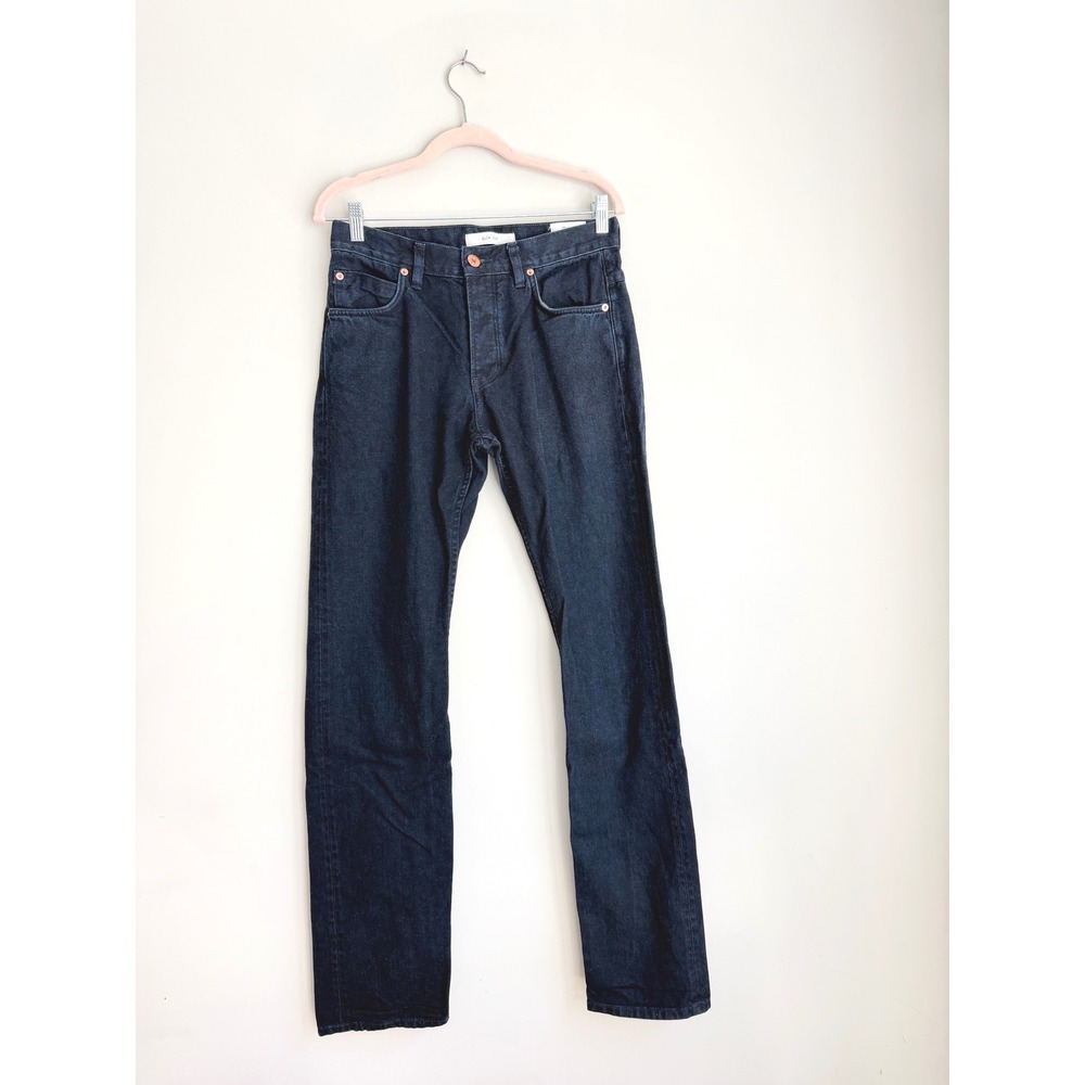 Billy Reid Slim‎ Cut Mens Dark Indigo Denim Jeans Made in USA Size 30 Button Fly